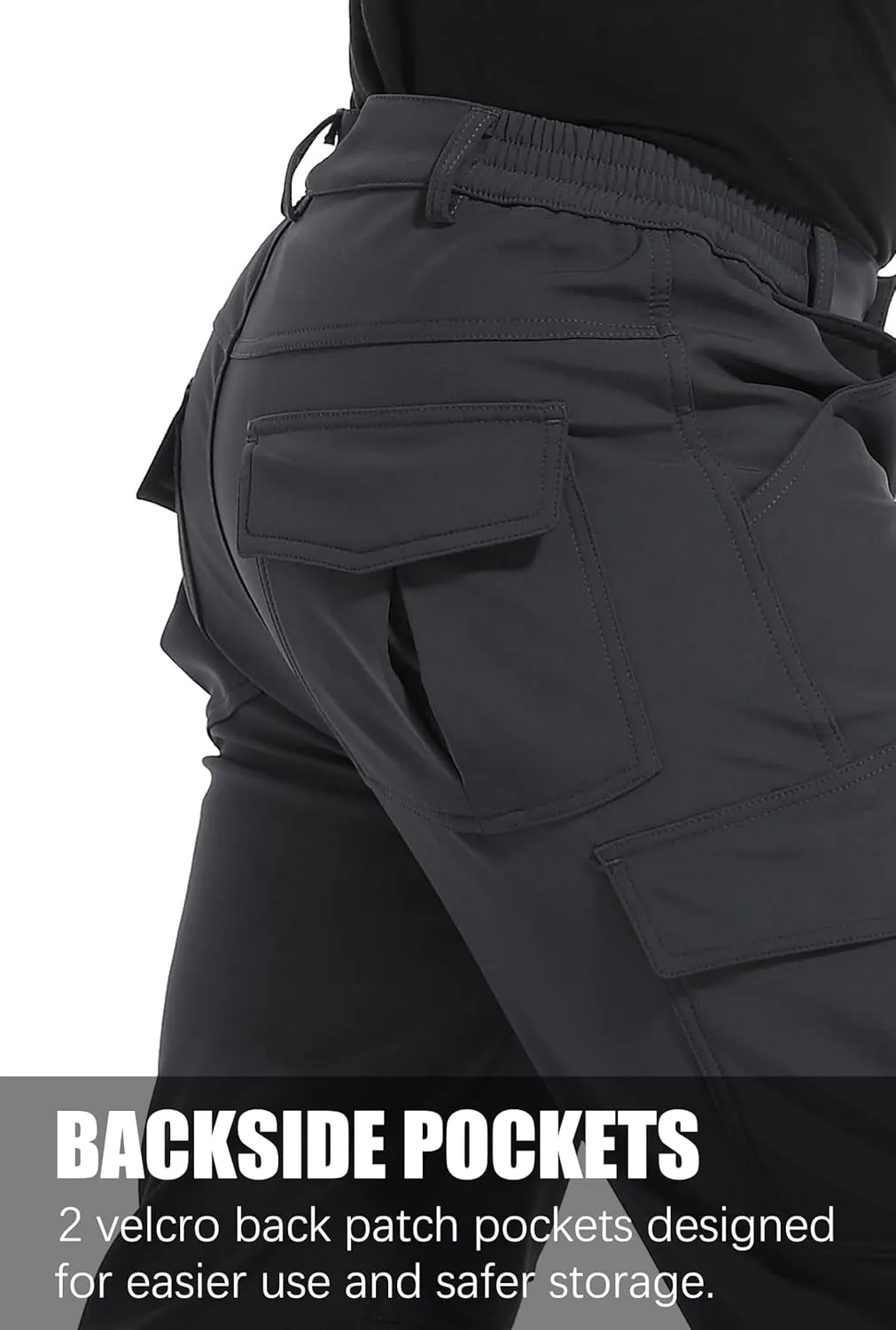 Men's Fleece Lined Outdoor Hiking Pants Waterproof Softshell Insulated Snow Ski Winter Camping Fishing Pants