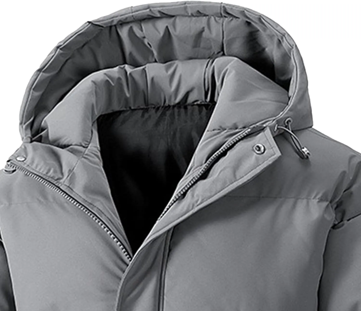 Mens Hooded Warm Quilted Jacket Winter Coat Insulated Puffer Jacket Water-Repellent Windproof Parkas Outerwear