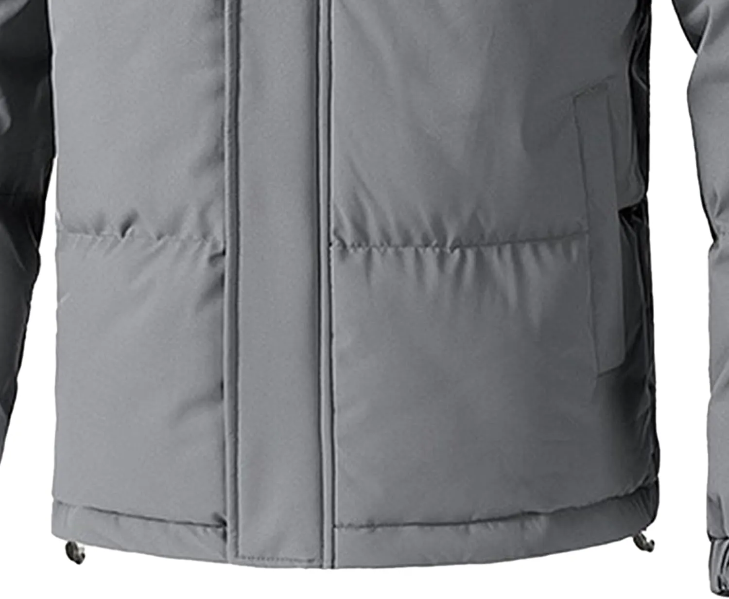 Mens Hooded Warm Quilted Jacket Winter Coat Insulated Puffer Jacket Water-Repellent Windproof Parkas Outerwear