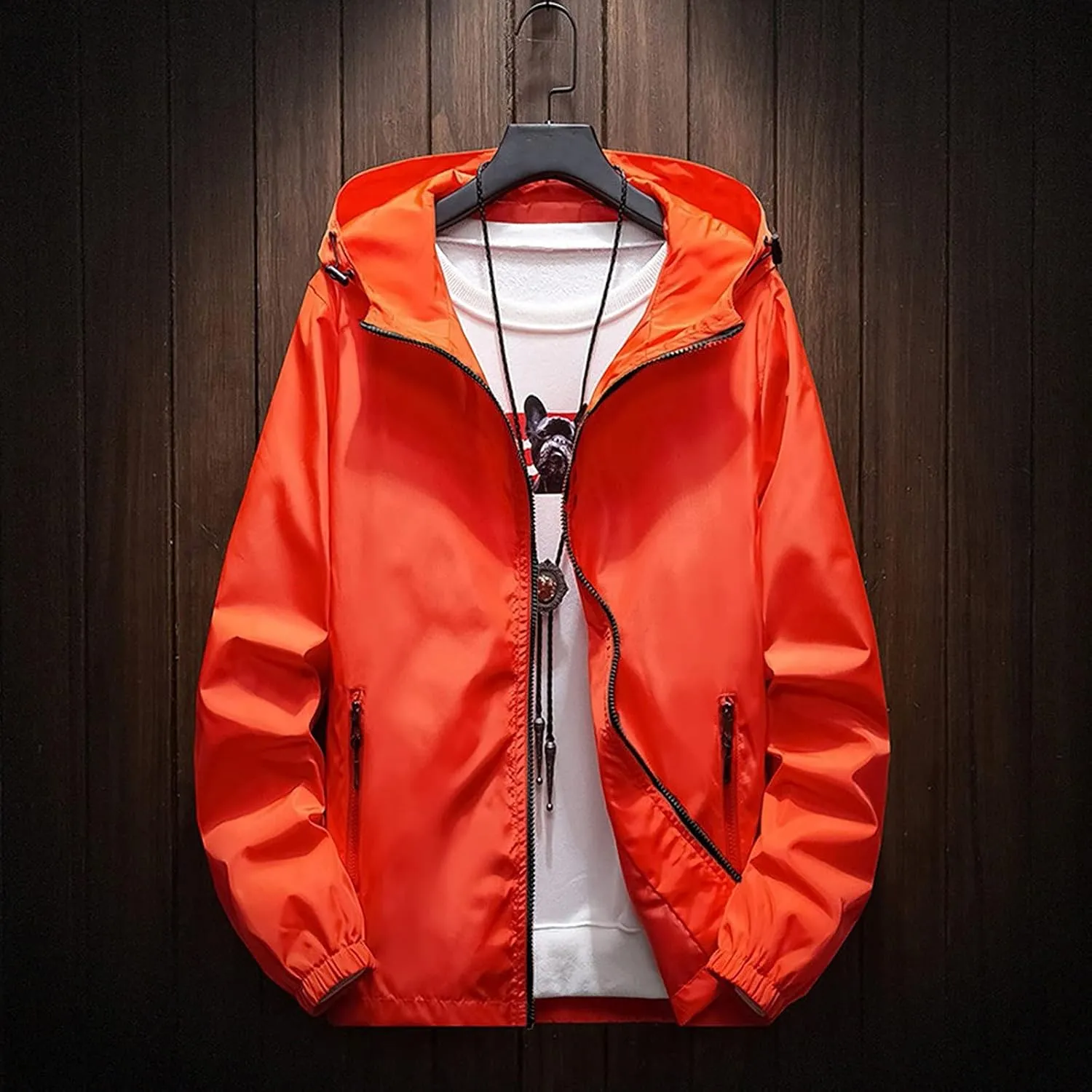 Men's Jackets Rain Windbreaker Lightweight Shell Raincoat With Hood For Golf Hiking Travel, M-7XL