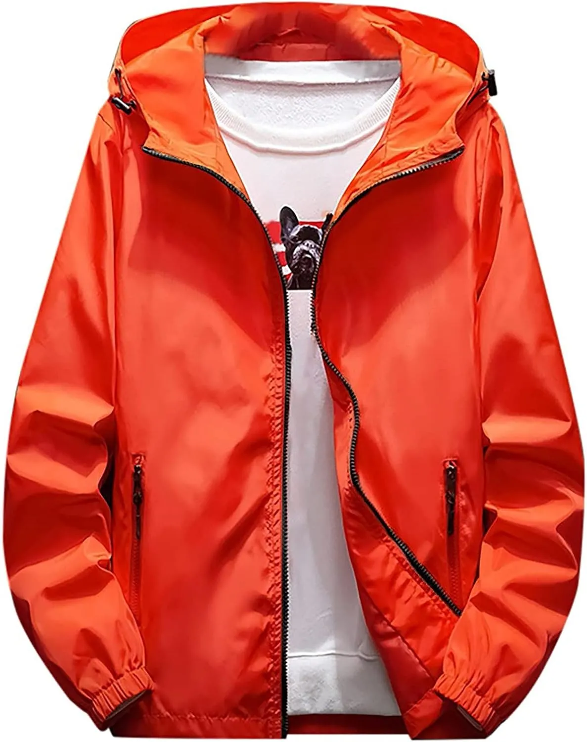 Men's Jackets Rain Windbreaker Lightweight Shell Raincoat With Hood For Golf Hiking Travel, M-7XL