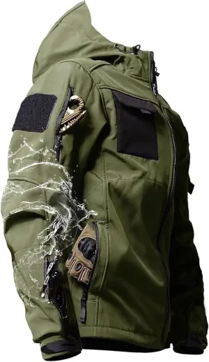 Men's Outdoor Tactical Jacket Softshell Waterproof Lightweight Windbreaker Multi Pockets Hunting Hiking Jackets