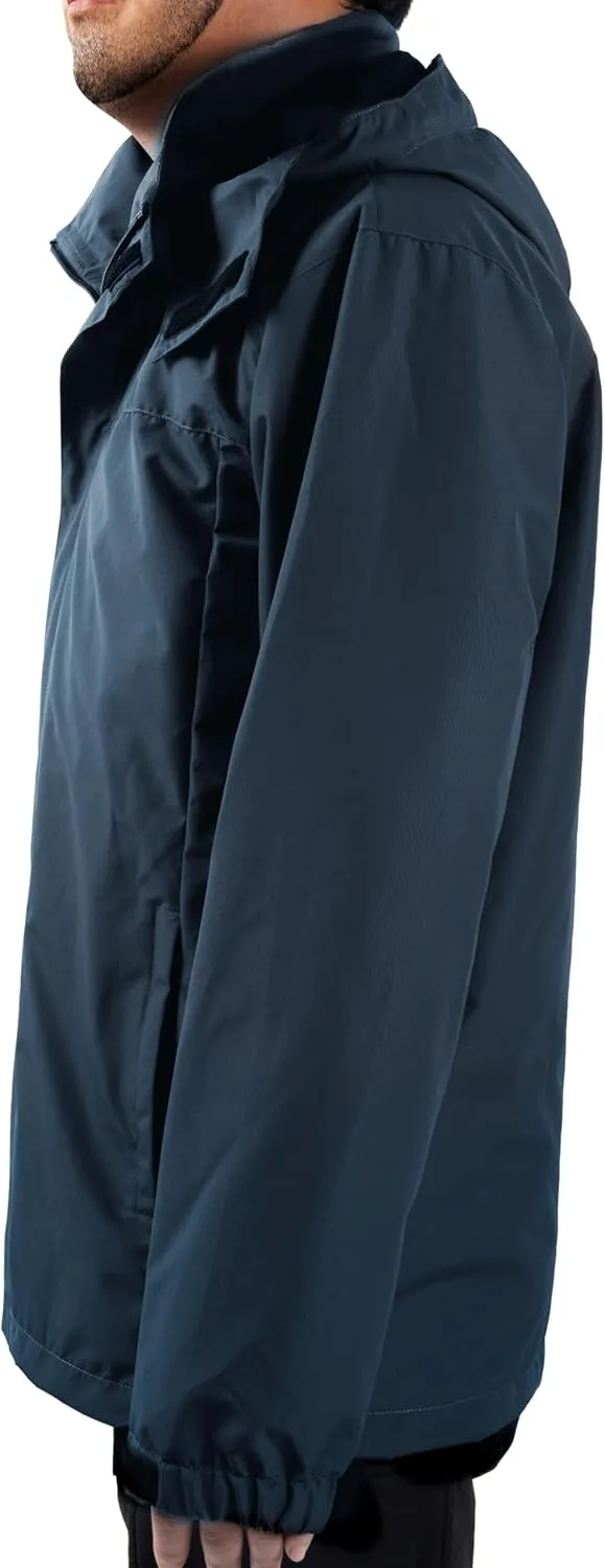 Mens Rain Jacket Lightweight Waterproof With Hooded Outdoor Raincoat Jacket For Hiking Travel