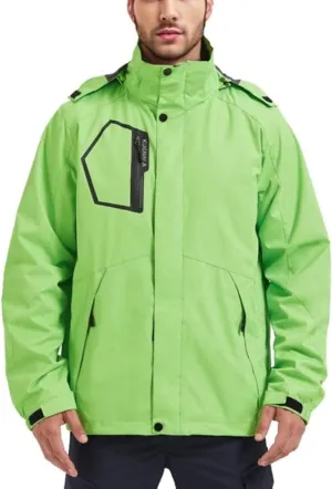 Men's Rain Jacket Waterproof Lightweight Hood jackets for Hiking Cycling Travel Raincoat S-6XL