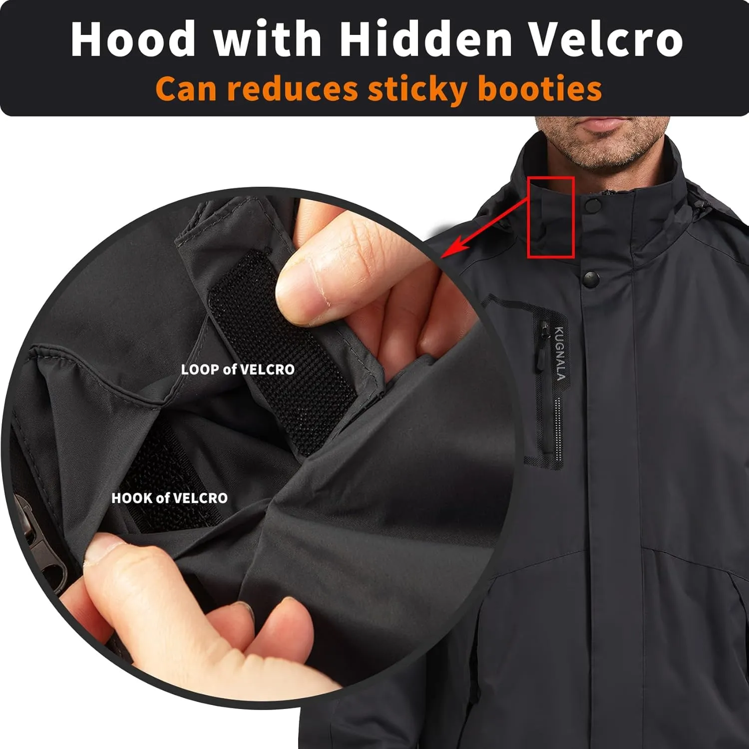 Men's Rain Jacket Waterproof Lightweight Hood jackets for Hiking Cycling Travel Raincoat S-6XL