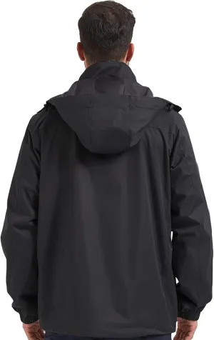 Men's Rain Jacket Waterproof Lightweight Hood jackets for Hiking Cycling Travel Raincoat S-6XL