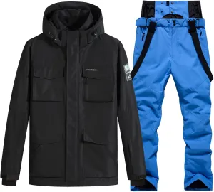 Men's Ski Jacket and Pants Set Waterproof Snowsuit Windproof Snow Suit Winter Outdoor Ski Suit