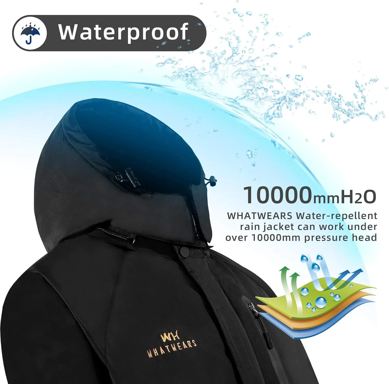 Men's Winter Coats Waterproof Ski Jacket for Men Snow Coat Windproof Mountain Jackets with Hooded