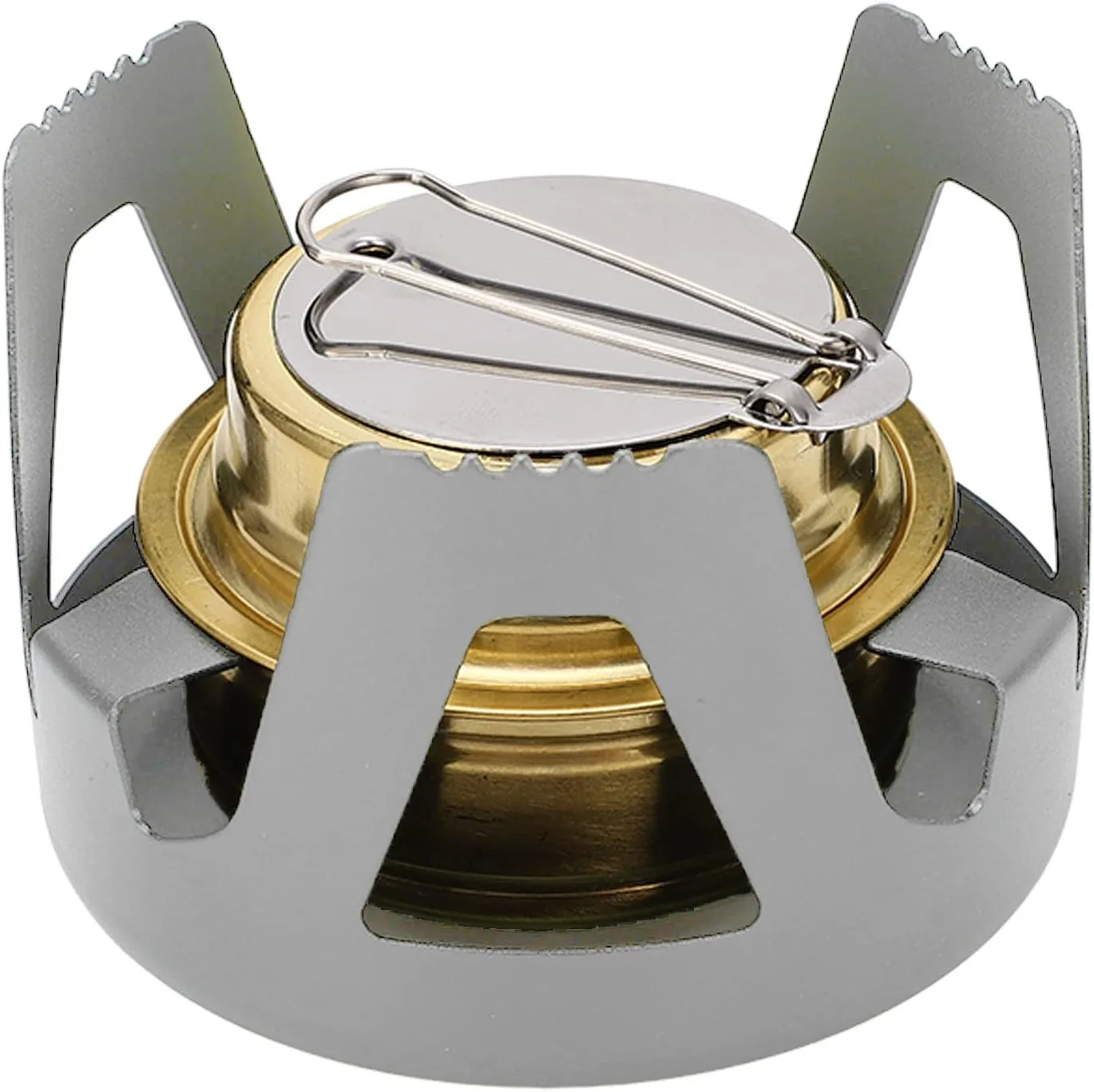 Mini Alcohol Stove Brass Aluminum Alloy Safe Windproof Portable Widely Used Mini Backpacking Stove for Camping Cooking Outdoor Activities