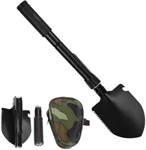 Mini Folding Camping Shovel, Lightweight Portable Small Tactical Survival Shovel, Military Entrenching Tool for Outdoor, Hiking, Digging, Backpacking, Car Emergency, Off Road