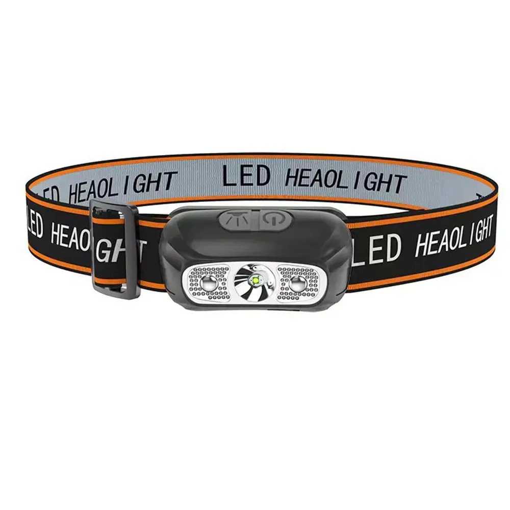 Mini LED Headlamp with Built-in Battery, USB Rechargeable, 500 Lumens, Adjustable Elastic Band, Waterproof IP64 for Outdoor Camping and Fishing