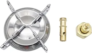 Mini Outdoor Camping Stove Windproof Gas Burner for Camping Bbq Picnic Portable Stainless Steel Base Stove Zinc Alloy and Iron Construction
