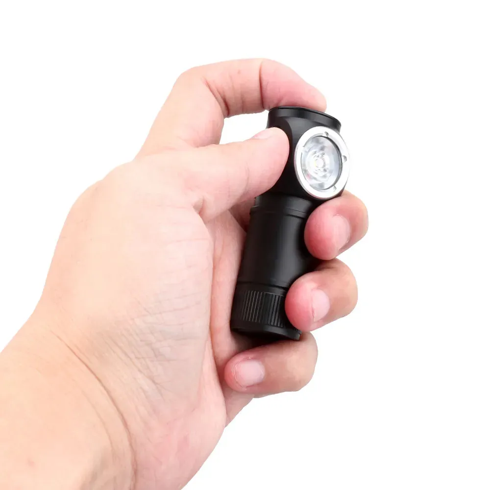 Mini USB-C Rechargeable Headlamp 1100lm 16340 LED Flashlight 90CRI Magnetic Tail Adjustable Angle