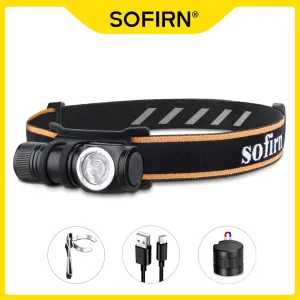 Mini USB-C Rechargeable Headlamp 1100lm 16340 LED Flashlight 90CRI Magnetic Tail Adjustable Angle