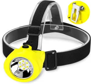 Mining Lamp Rechargeable Headlamp Miners LED Coon Hunting Lights KL2.8LM Waterproof Camping Lights Hard Hat for Night Running Fishing, White