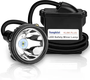 Mining Light Rechargeable 1 2 LED Miners Headlamp Waterproof Cap Lamp Safety Explosion Rroof Coal Miner Light for Hunting Fishing Coal Miner (KL8M.Plus-Large Size)