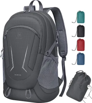 MIYCOO Backpack - Ultra Lightweight Packable Backpack for Travel Camping, 45L Hiking Back Pack Waterproof Foldable Daypack for Men Women Grey