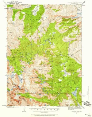 Moccasin Lake WY topo map, 1:62500 Scale, 15 X 15 Minute, Historical, 1937, Updated 1958, 20.7 x 16.3 in