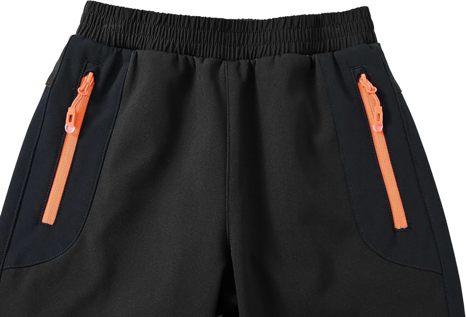 MoFiz Kids Fleece Lined Hiking Snow Ski Pants Boys Waterproof Winter Warm Outdoor Pants with Zippered Pocket