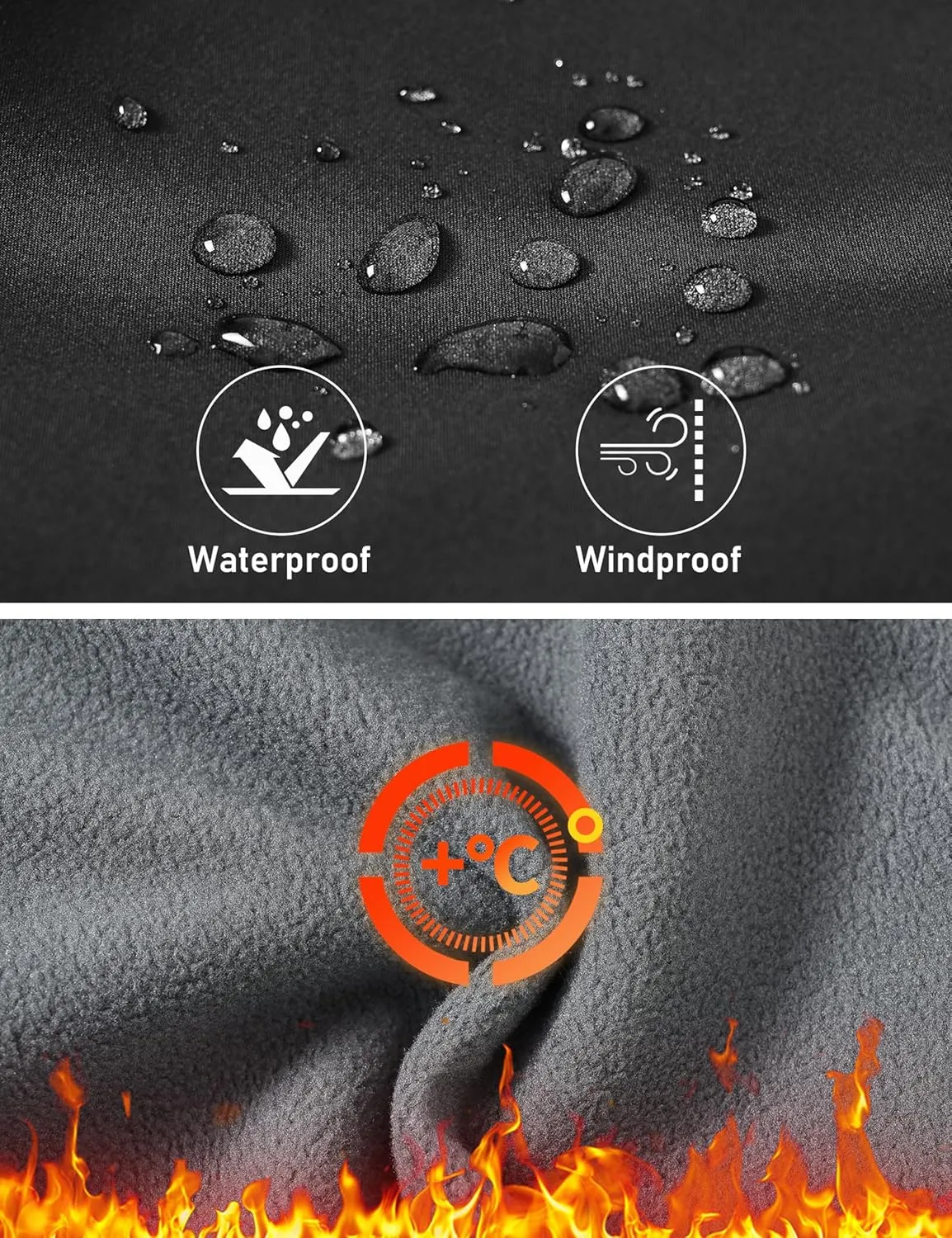 MoFiz Kids Fleece Lined Hiking Snow Ski Pants Boys Waterproof Winter Warm Outdoor Pants with Zippered Pocket