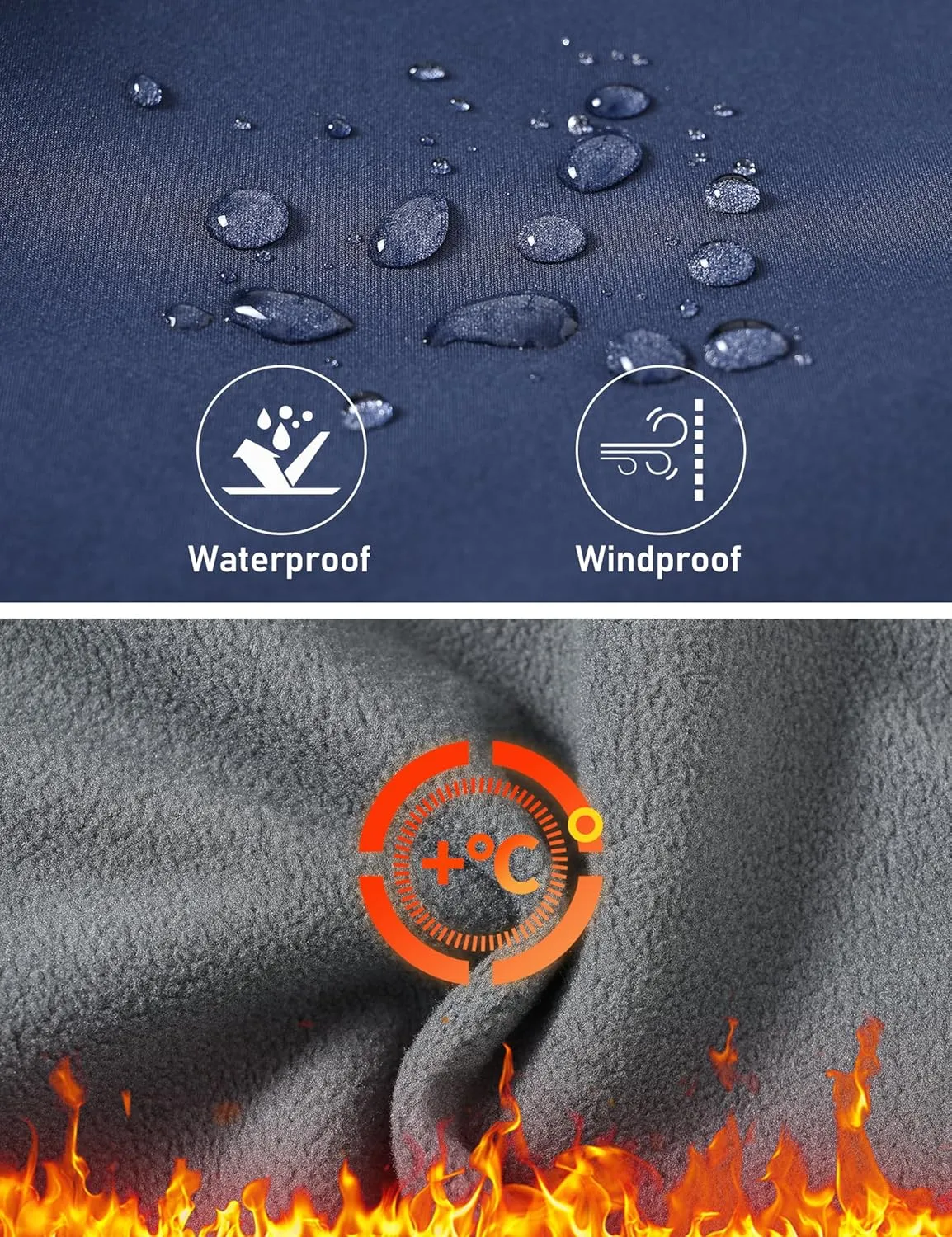 MoFiz Kids Fleece Lined Hiking Snow Ski Pants Boys Waterproof Winter Warm Outdoor Pants with Zippered Pocket