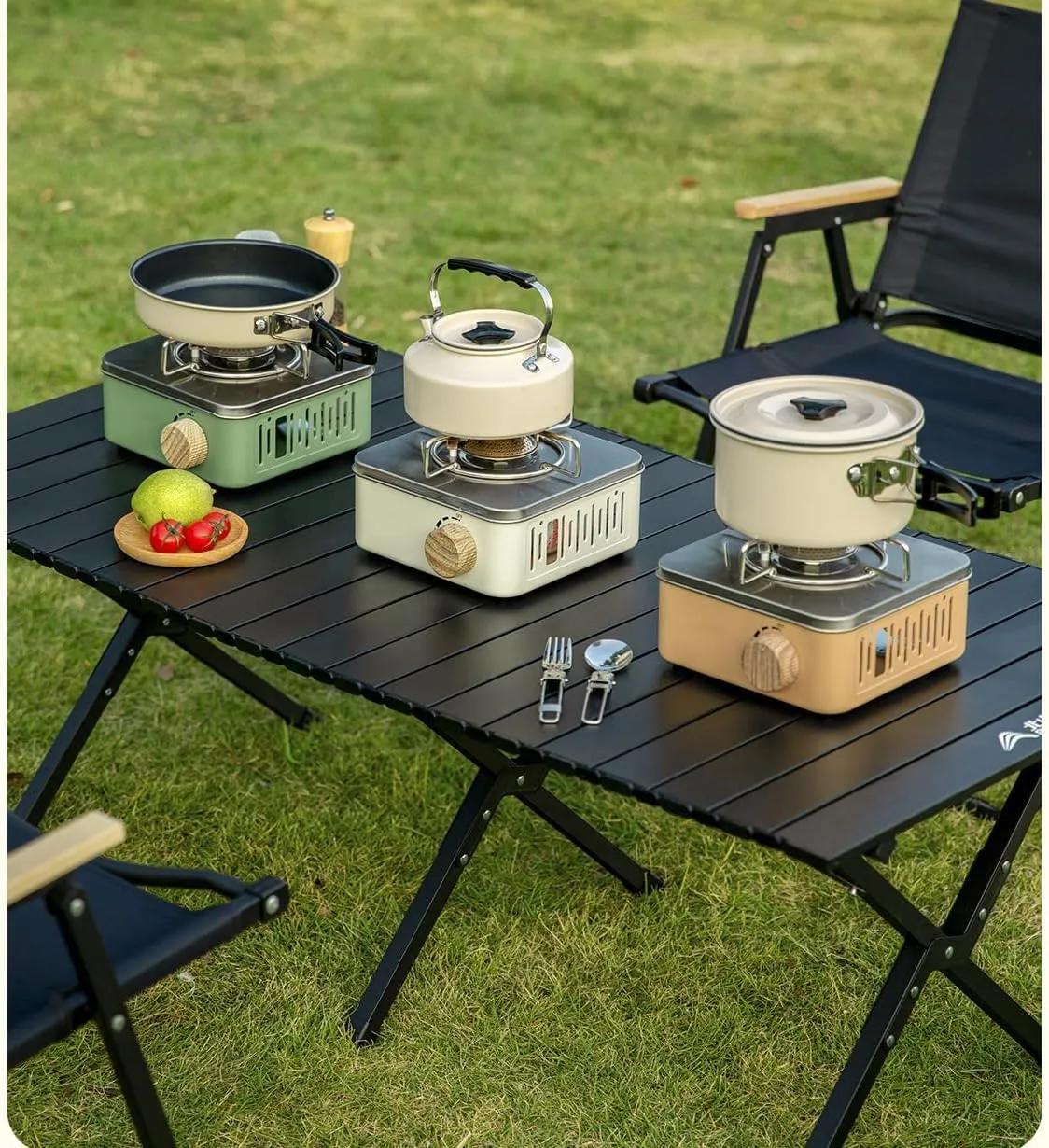 [Mokcoliy]【Portable Camping Stove】High-Power -Light Gas Cooker for Outdoor Cooking, 2-in-1 Mini Butane Stove with Windproof Design | Compact Square Grill for Hiking, BBQ & Backpacking (for s)