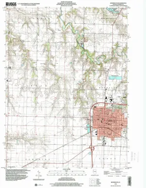 Monmouth IL topo map, 1:24000 Scale, 7.5 X 7.5 Minute, Historical, 1998, Updated 2000, 26.8 x 22 in