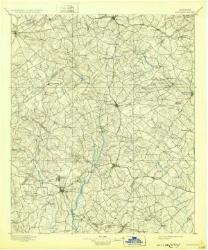 Monroe GA topo map, 1:125000 Scale, 30 X 30 Minute, Historical, 1896, Updated 1932, 20.6 x 16.8 in