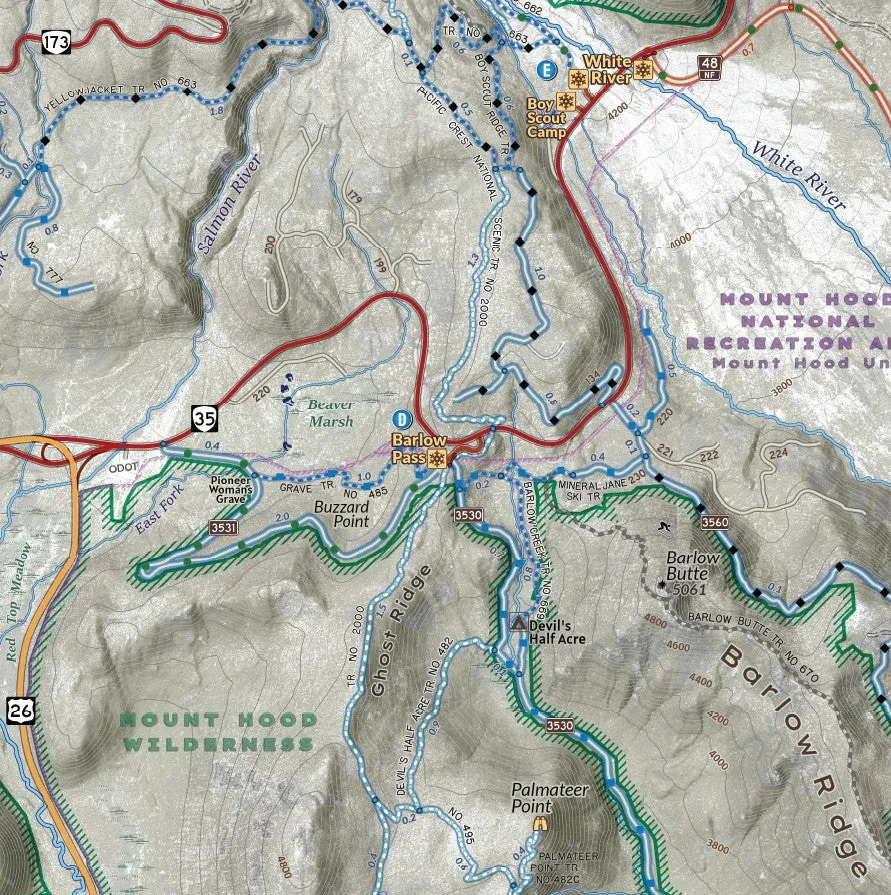 Mount Hood National Forest Winter Recreation Field Map