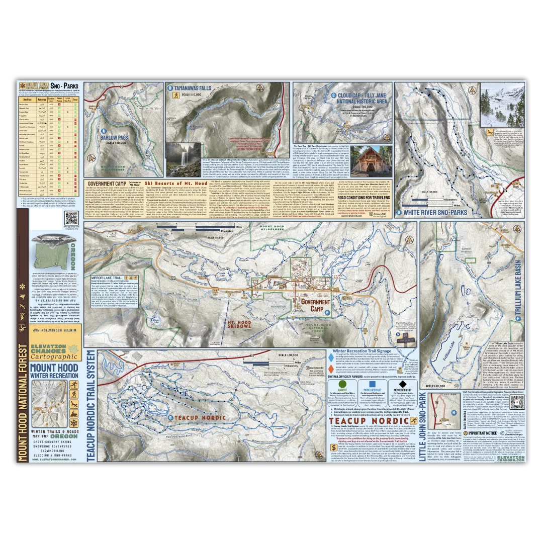 Mount Hood National Forest Winter Recreation Field Map