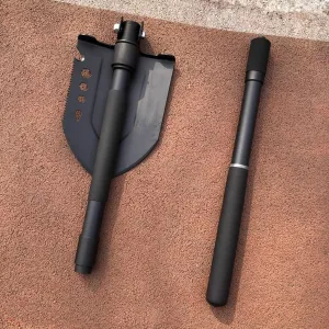 multifunctional folding shovel, camping outdoor shovel, foldable and detachable portable folding shovel, used for camping, hiking, outdoor, fishing, gardening, multifunctional shovel