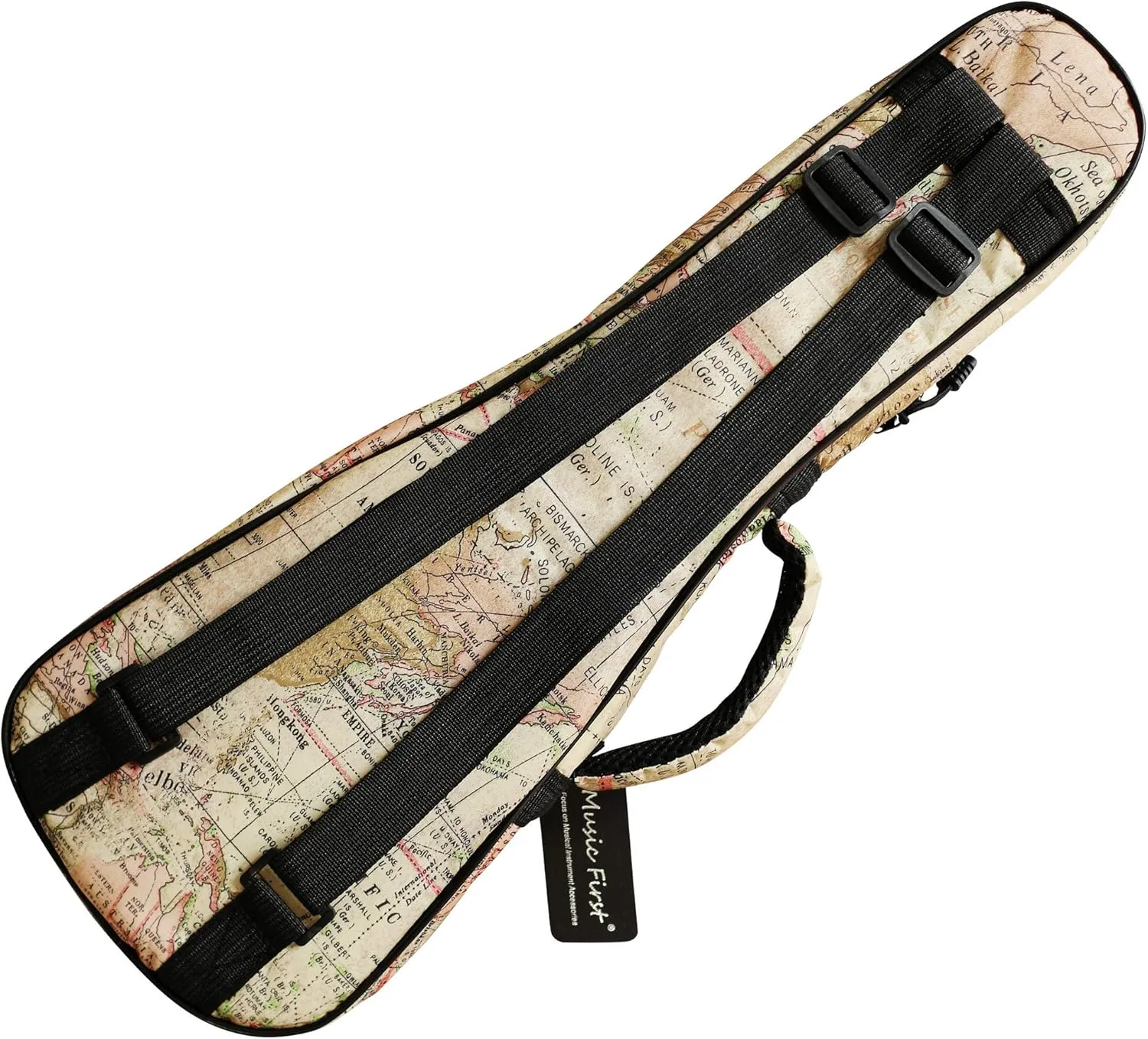 MUSIC FIRST Original Design "Ancient Map" Waterproof ukulele case ukulele bag ukulele cover, New Arrial (Fit for 23~24 inch Concert Ukulele)