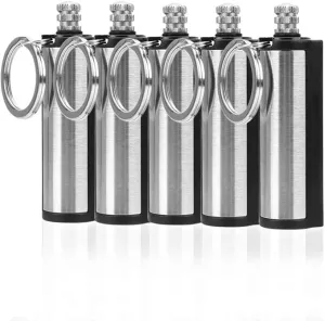 NAKUPENDA 5Pcs Permanent Match Flint Keychain Match Fire Starter Waterproof Emergency Survival Fire Starter Unlimited Sticks for Outdoor Camping (No Oil)