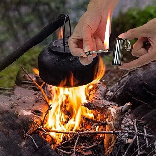 NAKUPENDA 5Pcs Permanent Match Flint Keychain Match Fire Starter Waterproof Emergency Survival Fire Starter Unlimited Sticks for Outdoor Camping (No Oil)