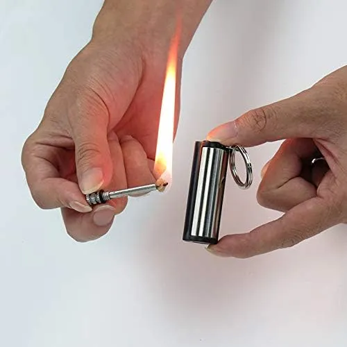 NAKUPENDA 5Pcs Permanent Match Flint Keychain Match Fire Starter Waterproof Emergency Survival Fire Starter Unlimited Sticks for Outdoor Camping (No Oil)
