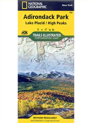 National Geographic: 742 Lake Placid, High Peaks: Adirondack Park Map