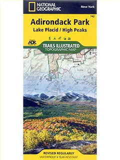 National Geographic: 742 Lake Placid, High Peaks: Adirondack Park Map