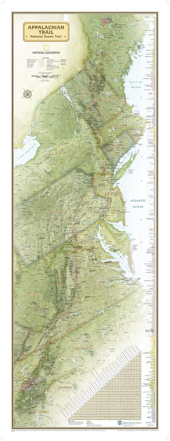 National Geographic Appalachian Trail Wall Map Wall Map - Laminated (18 x 48 in) (National Geographic Reference Map) Map – Wall Map, August 15, 2024