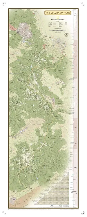 National Geographic Colorado Trail Wall Map - Laminated (18 x 48 in) (National Geographic Reference Map) Map – January 3, 2018