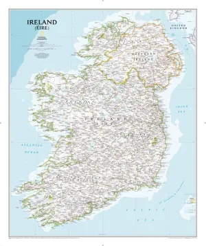 National Geographic Ireland Wall Map - Classic - Laminated (30 x 36 in) (National Geographic Reference Map) Map – April 15, 2019