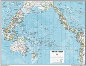 National Geographic Maps: Pacific Ocean Political Wall Map - Compact - 21 x 16 inches - Front Lamination
