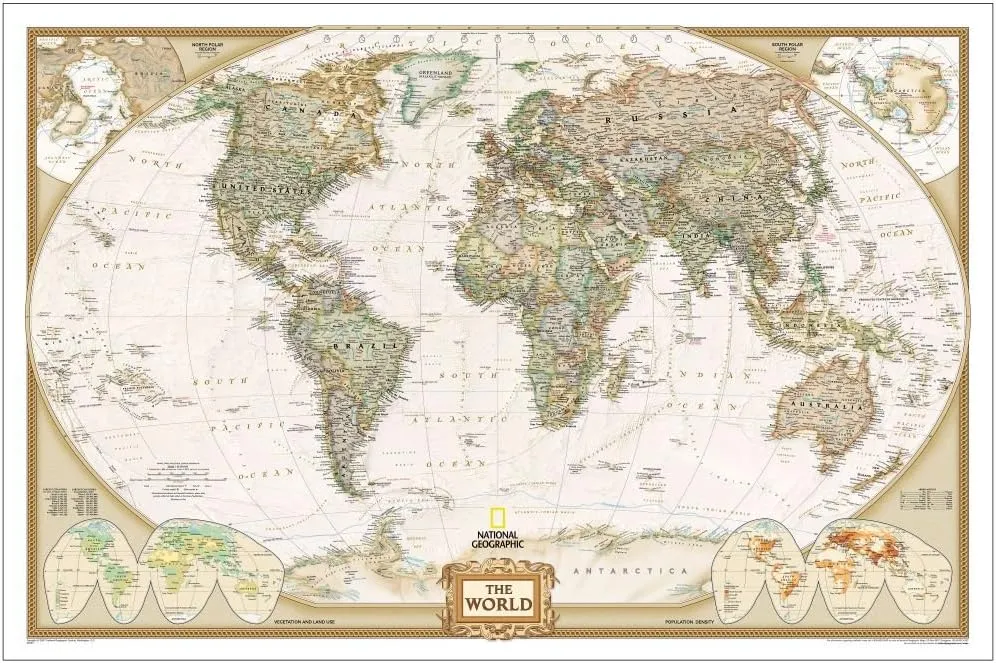 National Geographic Maps RE01020374 World Executive Poster Size 24x36