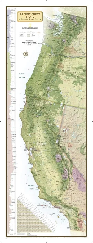 National Geographic Pacific Crest Trail Wall Map Wall Map - Laminated (18 x 48 in) (National Geographic Reference Map) Map – August 15, 2024