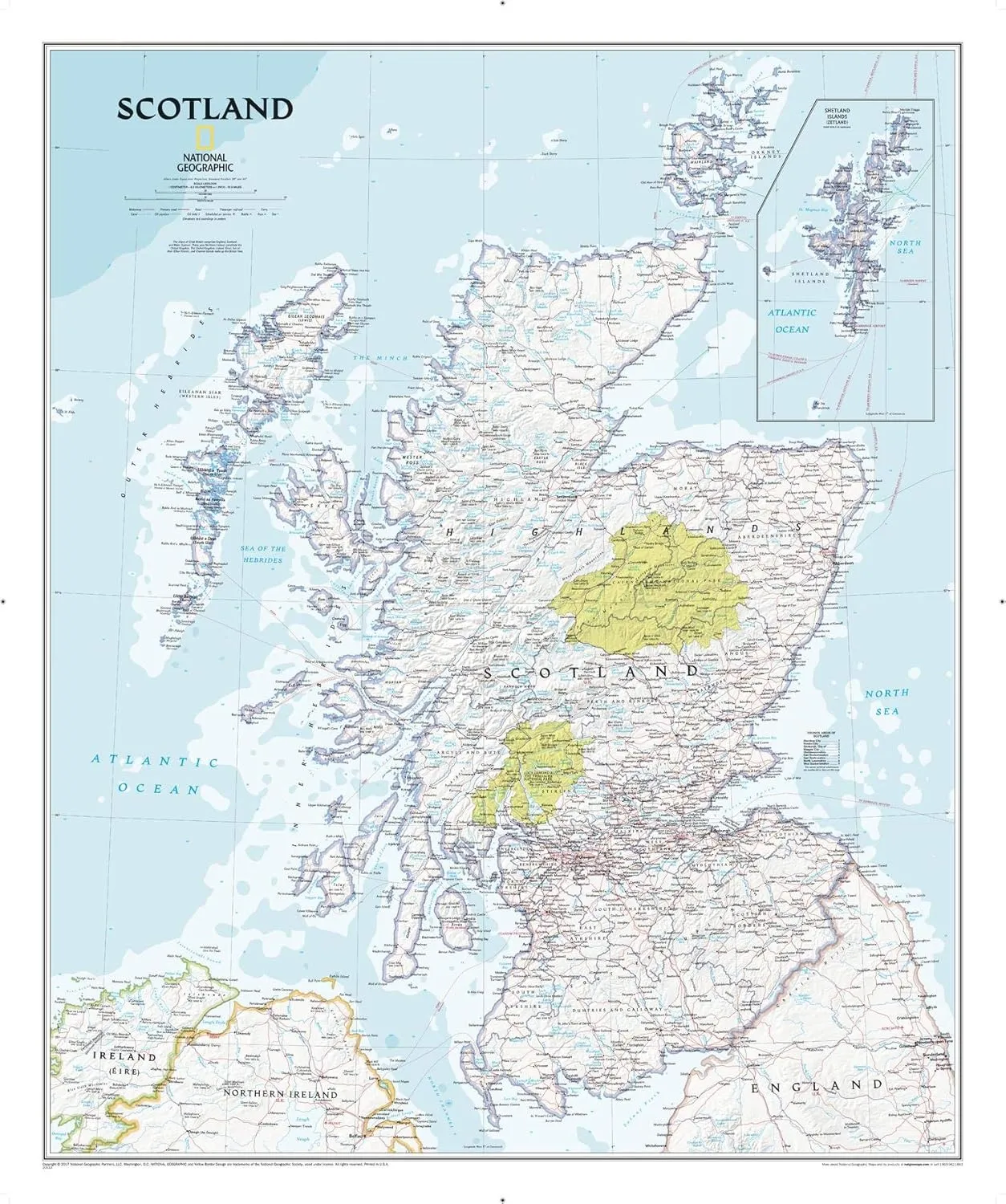 National Geographic Scotland Wall Map - Classic - Laminated (30 x 36 in) (National Geographic Reference Map) Map – December 13, 2017