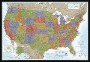 National Geographic United States Wall Map - Decorator - Laminated (Enlarged: 69.25 x 48 in) (National Geographic Reference Map) Map – January 1, 2014