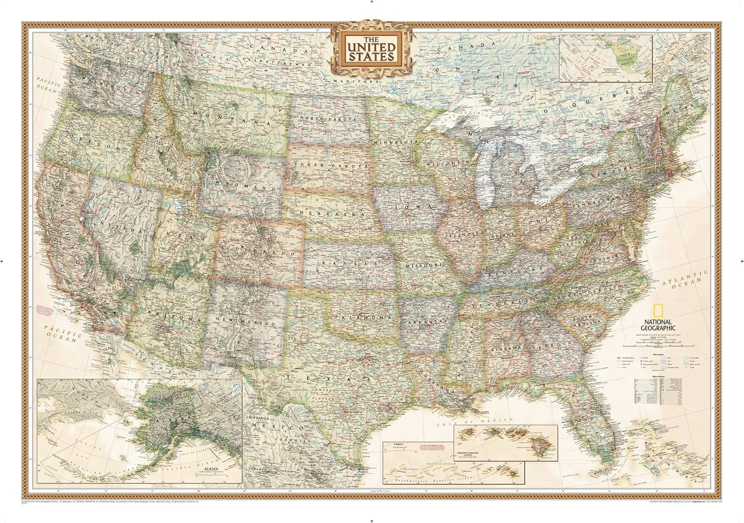 National Geographic United States Wall Map - Executive - Laminated (43.5 x 30.5 in) (National Geographic Reference Map) Map – October 2, 2021