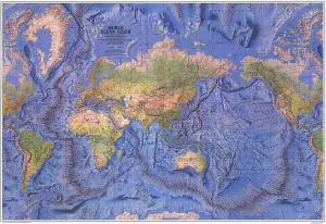 National Geographic World Ocean Floor - 42.5 x 29.5 inches - Laminated