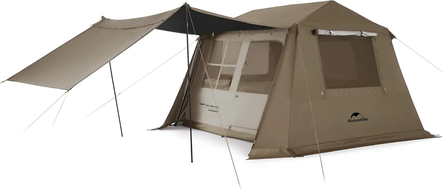 Naturehike Village Camping Tent,4/6/8 Person Tents for Camping, 60S Easy Setup Instant Tent for Family Camping, Car Camping