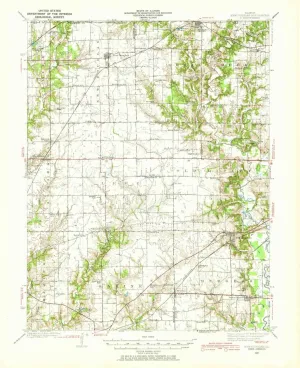 New Douglas IL topo map, 1:62500 Scale, 15 X 15 Minute, Historical, 1937, Updated 1969, 20.8 x 16.9 in