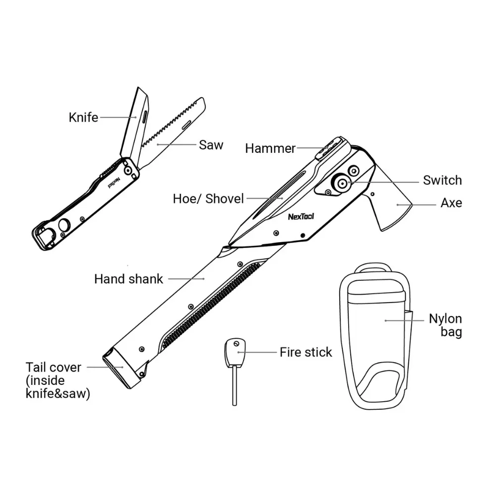 Nextool Outdoor Multi-functional Thunder Shovel